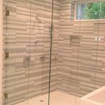 Large glass shower with window
